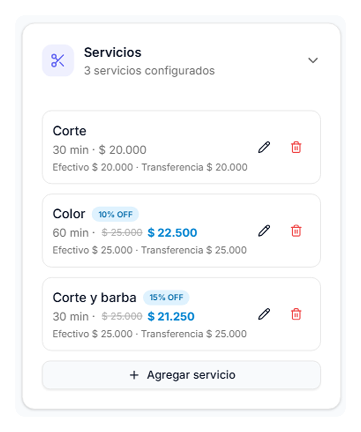 Asignación de Servicios